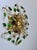 Hollywood Regency Ceiling or Wall Lamp in Gilded Metal with Murano Glass Leaves and Flowers from Banci Firenze, Italy, 1960s For Sale - Image 3 of 8