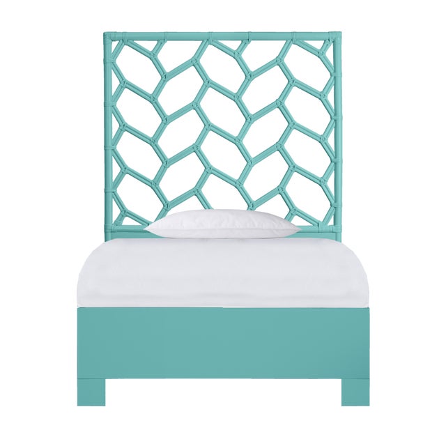 Silas Platform Bed Twin Extra Long - Turquoise For Sale - Image 12 of 12