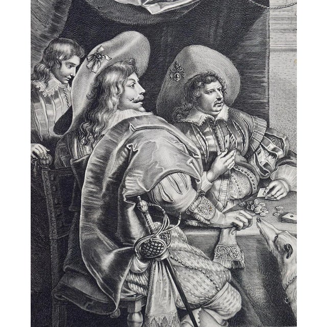 Traditional An Early 17th Century Engraving "The Card Game" by A. Voet After Cornelis De Vos, 1632 For Sale - Image 3 of 8
