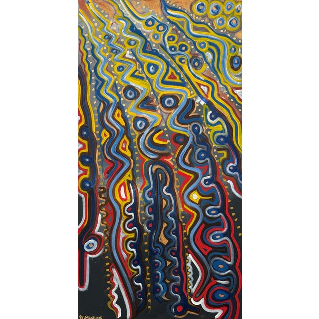 Tribal Vivid seascape where turbulent waves meet a glowing horizon of shifting light 2025 For Sale - Image 3 of 18