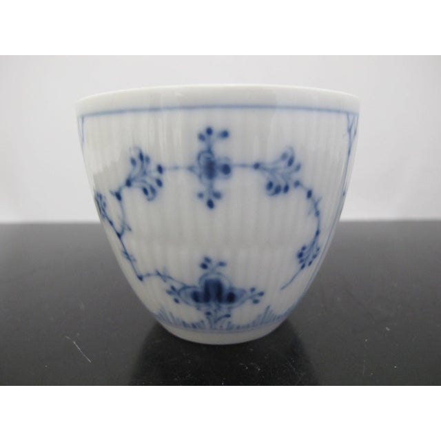 Royal Copenhagen Royal Copenhagen Denmark 1/79 Plain Blue Flower Fluted Flat Cup For Sale - Image 4 of 9
