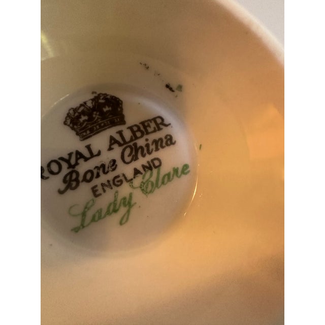 1950's Royal Albert England "Lady Clare" hand painted sign by artist A. Wagg, teacup and saucer set is a classic and...