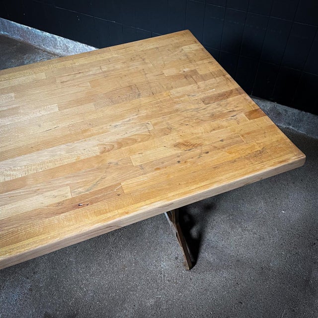 Industrial Dining Table in Beech For Sale - Image 11 of 15
