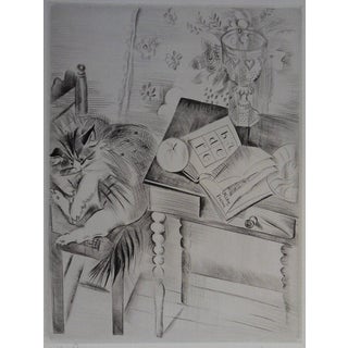Mily Possoz, La sieste du chat, Etching For Sale