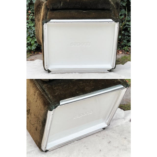 Green Italian Postmodern Lounge Chair From Saporiti, 1970s For Sale - Image 8 of 10