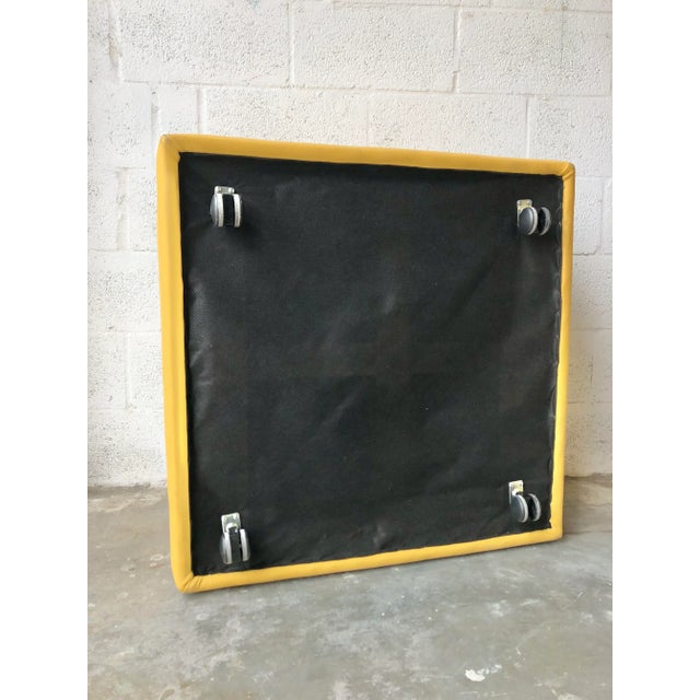 Contemporary Leather Ottoman With Casters. For Sale In Miami - Image 6 of 9