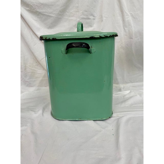 Vintage English Enamel Bread Bin For Sale - Image 4 of 9
