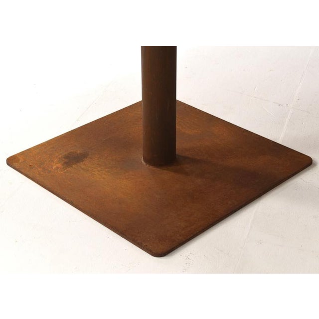 Modernist Dining Table in Natural Rusted Steel and Plywood, 1977 For Sale - Image 13 of 18