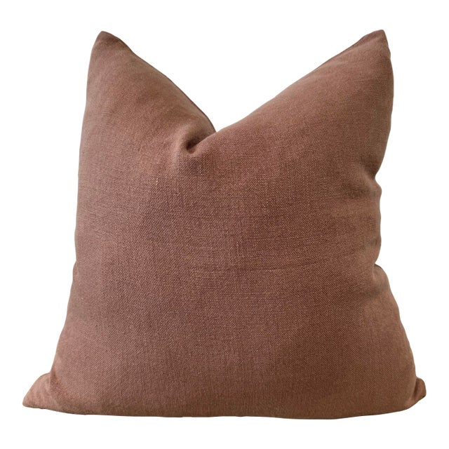Belgian Linen Pillow Cover in Cinnamon For Sale