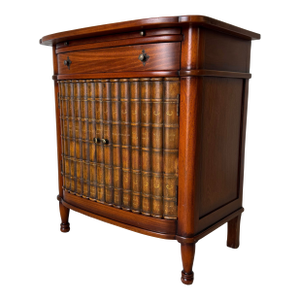 Vintage Theodore Alexander Faux Book Front Mahogany Small Cabinet