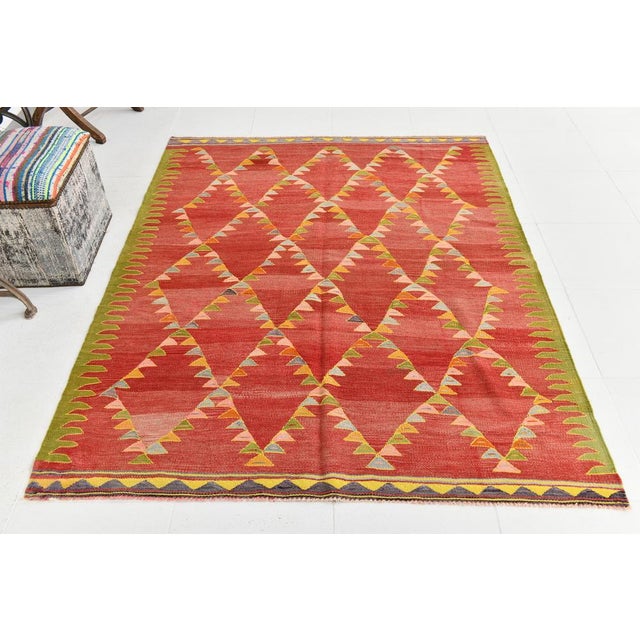 Vintage Wool Kilim Rug For Sale - Image 14 of 14