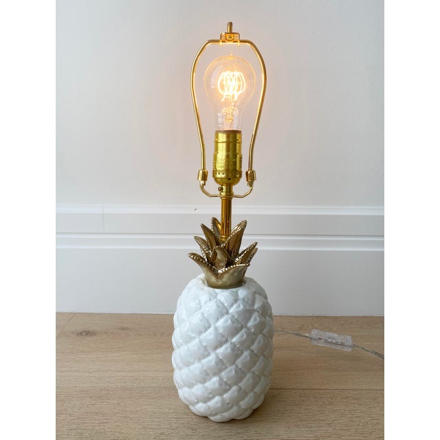 White Ceramic Pineapple Table Lamps a Pair Chairish