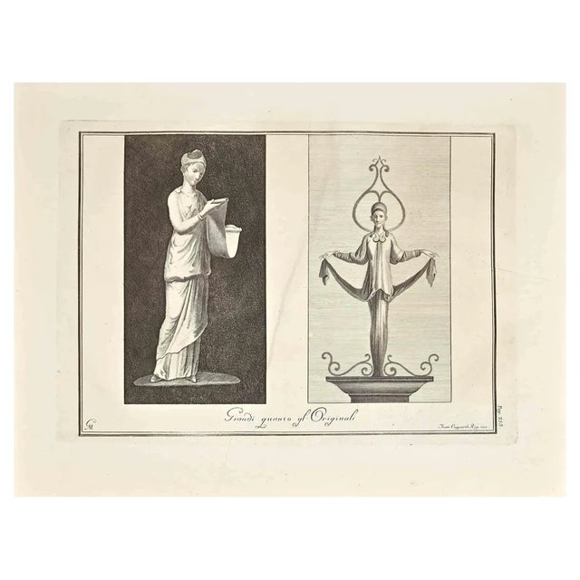 Francesco Cepparoli, Ancient Roman Scene, Etching, 18th Century For Sale