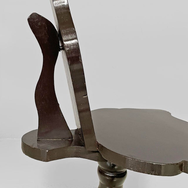 Italian Antique Chair in Black Wood, 1800s For Sale - Image 9 of 14