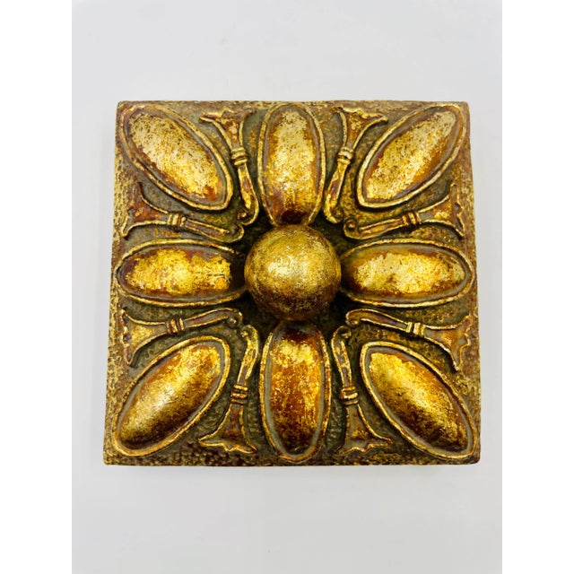 Gold Vintage Gold Gilt Clawfoot Treasure Box For Sale - Image 8 of 13