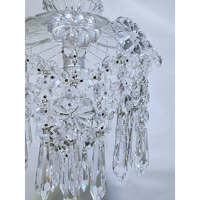 Vintage Hand Cut Glass Dish Basket Pendant For Sale In New York - Image 6 of 10