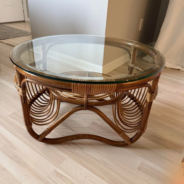 Wood Pair of 1960s Bamboo & Rattan Side Tables For Sale - Image 7 of 7