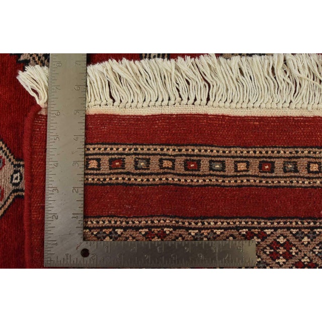 Bokhara Jaldar Rug 8’2” X 10’6” Red Wool Tribal Hand-Knotted Oriental Carpet For Sale - Image 14 of 14