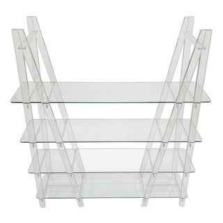 Acrylic and Glass Shelving Unit, 1970s, Set of 6 For Sale