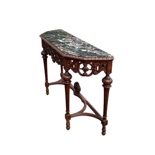 Early 20th Century Jacobean Style Marble Top Console Table For Sale - Image 12 of 16