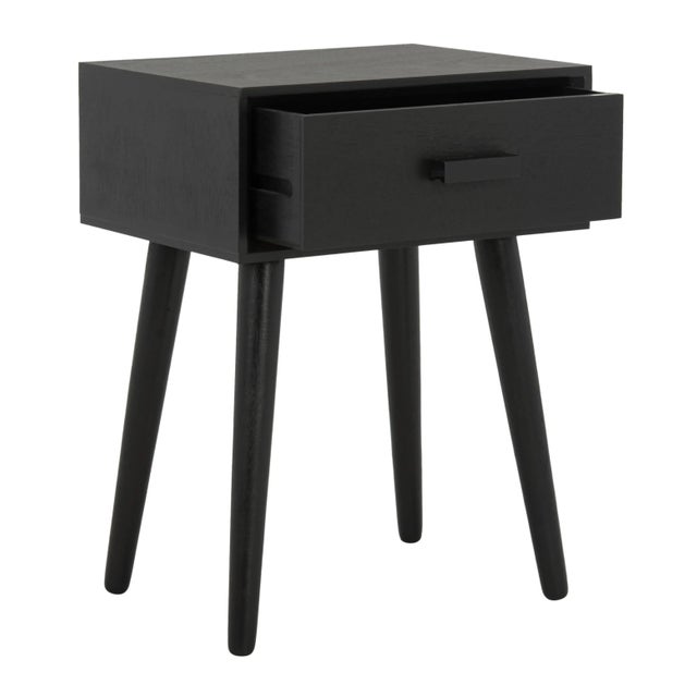 Modern One Drawer Side Table in Black For Sale - Image 3 of 8