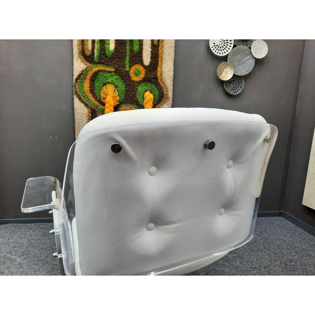 Space Age Leather & Acrylic Desk Chair from Tecta, 1970s For Sale - Image 11 of 14