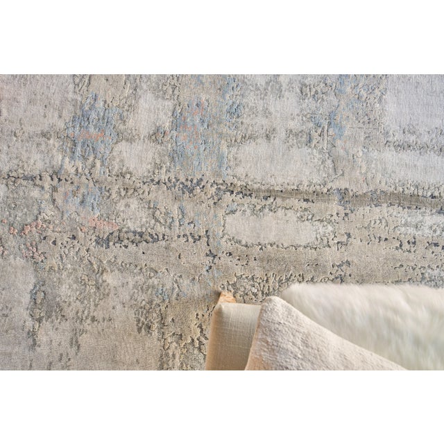 Exquisite Rugs Laureno Hand-Knotted Bamboo Silk & Cotton Gray/Multi Rug-8'X10' For Sale In Los Angeles - Image 6 of 8