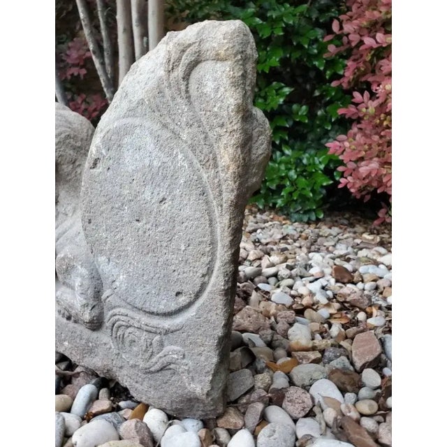 Rare Antique Tibetan Buddhist Ancient Temple Snow Lion & Wheel Architectural Ornament For Sale - Image 10 of 11
