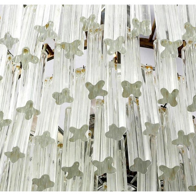 Trilobo Ceiling Lamp in Metal and Murano Glass by Workshop Venini, Italy 1970s For Sale - Image 4 of 5