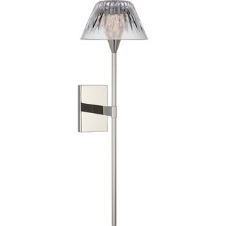 Waterford for Visual Comfort Signature Blaze 19" Tail Sconce in Polished Nickel with Clear Crystal For Sale