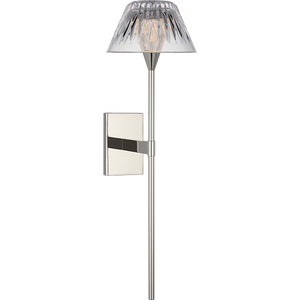 Waterford for Visual Comfort Signature Blaze 19" Tail Sconce in Polished Nickel with Clear Crystal