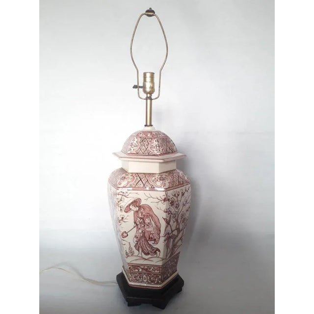 1970s Hand Painted Ceramic Table Lamp by Paterna Majolica Dart, 1970s For Sale - Image 5 of 6