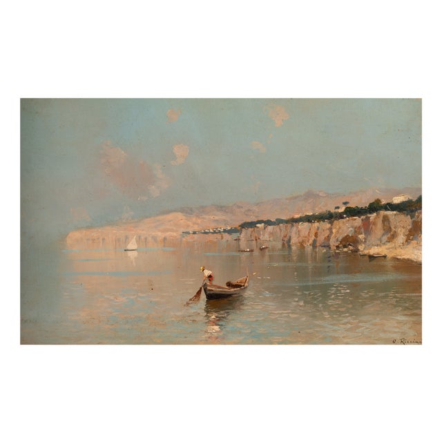 Oscar Ricciardi, View of Sorrento, 1890s, Oil on Panel For Sale