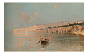 Oscar Ricciardi, View of Sorrento, 1890s, Oil on Panel