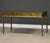 A Hollywood Regency style brass desk with a tooled leather top made by Mastercraft Furniture. 56” wide. 27.5” deep. 31” tall.