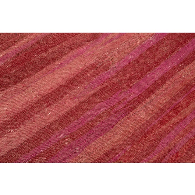 Textile Mid-20th Century Turkish Kilim Red Handmade Geometric Wool Rug For Sale - Image 7 of 10