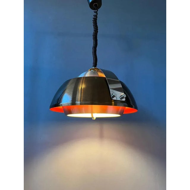 Space Age Orange Pendant Light from Lakro Amstelveen For Sale - Image 4 of 11