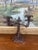 Possibly 19th Century Ornate Cast Iron Double-Arm Candelabrum With Floral Bobeches and Scroll Base. For Sale In Seattle - Image 6 of 9