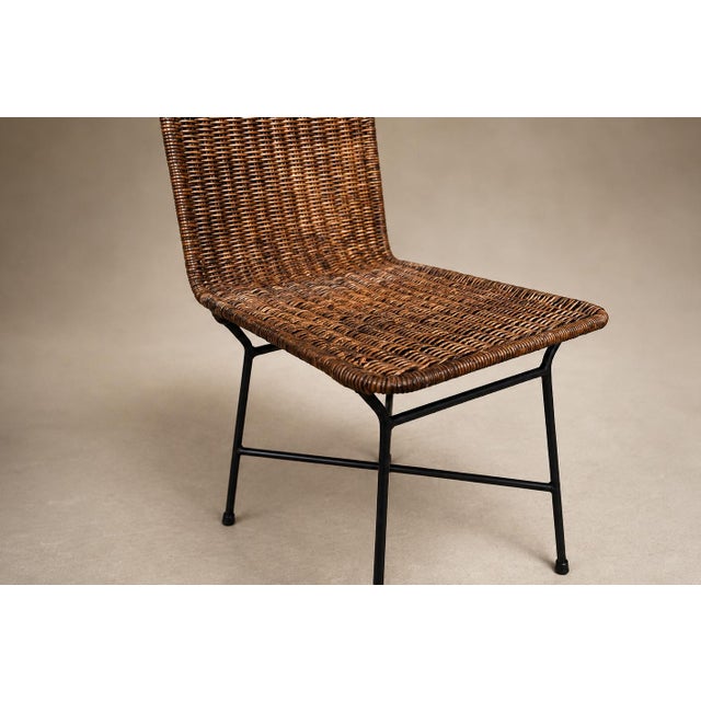Brazilian Modern Pair of Chairs in Iron & Wicker by Carlo Hauner, Brazil, 1950s For Sale - Image 9 of 18
