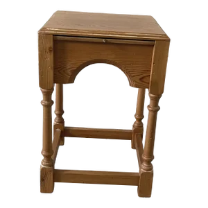 1980s Pine Side Table with Pull Out Trays