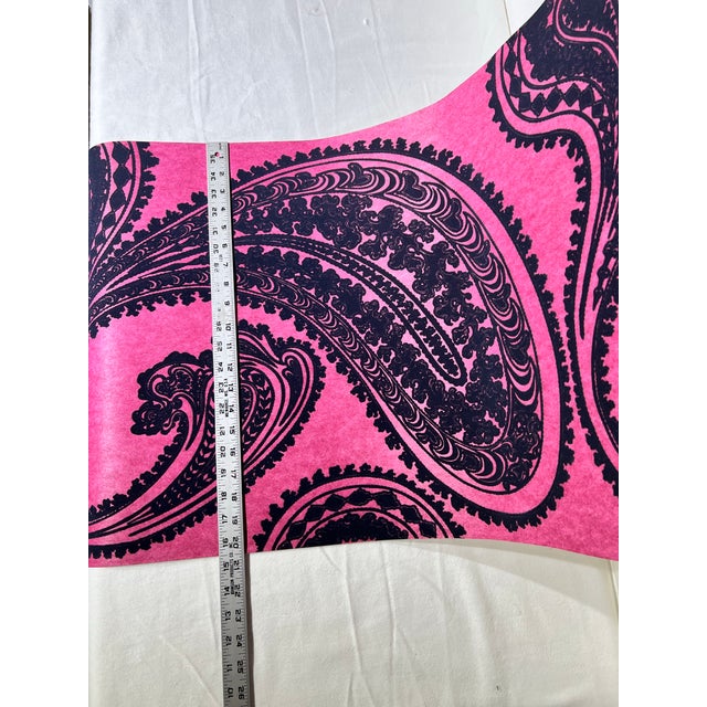 Paper Cole & Son Rajapur Paisley Flocked Wallpaper Discontinued For Sale - Image 7 of 7