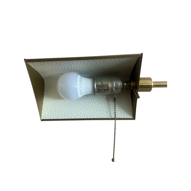 Gold Vintage Brass Bankers Floor Lamp with Articulated Arm, 1960s For Sale - Image 8 of 18
