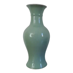 19th Century Chinese Porcelain Monochrome Celadon Glaze Baluster Shaped Vase