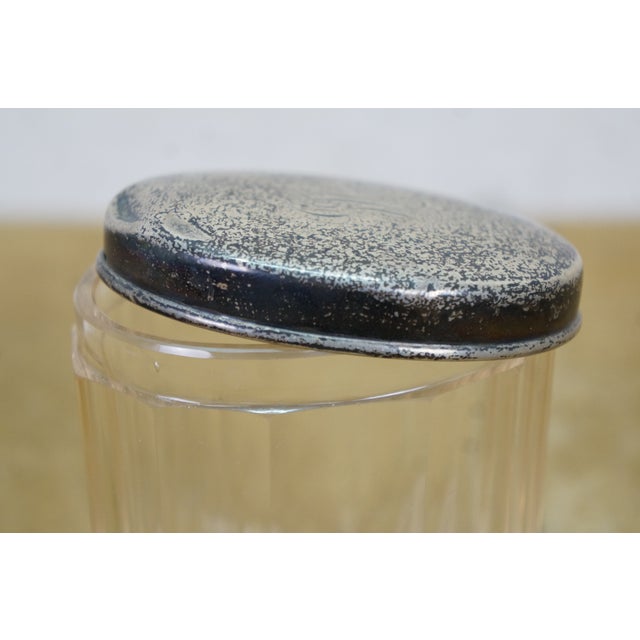 Antique Gorham Sterling Silver Lidded Cut Glass Vanity Powder Dresser Jar 3" For Sale - Image 10 of 15
