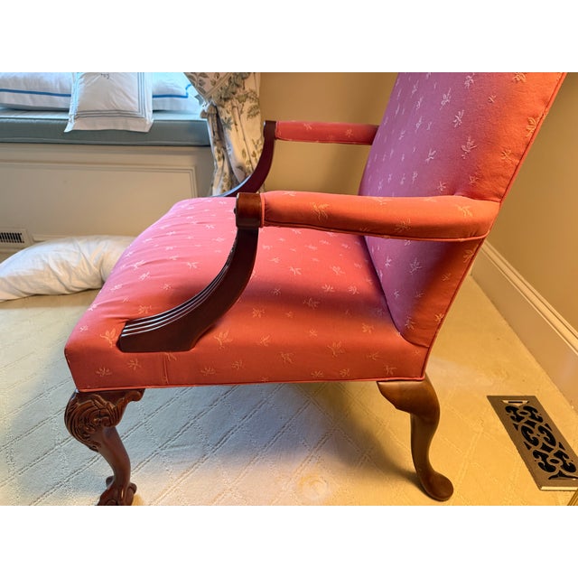 1990s Pair of 2 Hickory Chair Gainsborough Mahogany Armchairs 1995 For Sale - Image 5 of 9