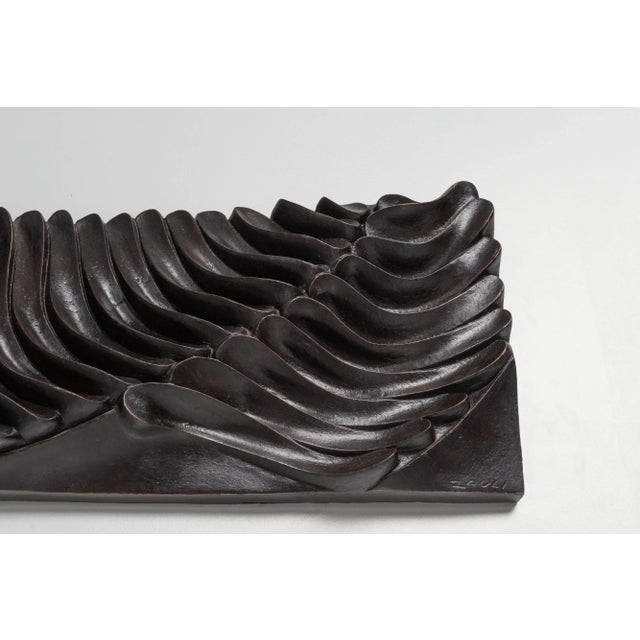 Italian Bronze Wall Sculpture by Carlo Zauli, 1960s For Sale - Image 10 of 13