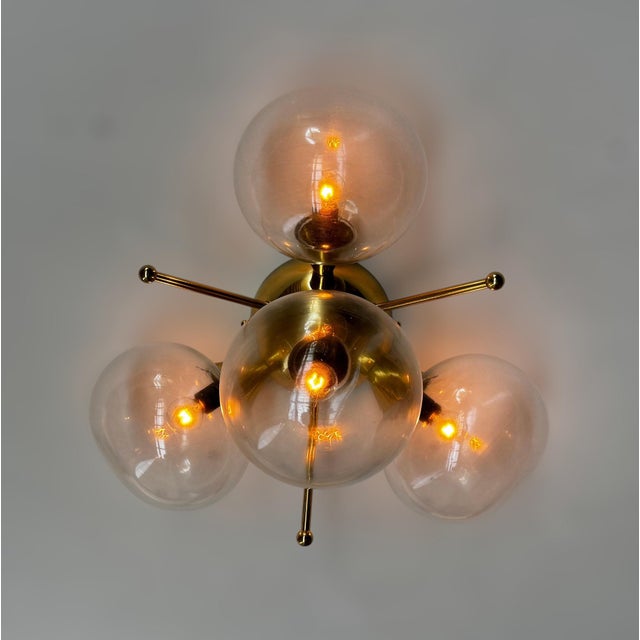 Orchidea Polished Brass Clear Pebble Flush Mount by Fabio LTD For Sale - Image 6 of 9