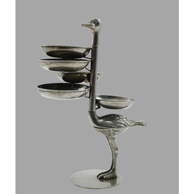 Pewter Ostrich with Serving Trays, Italy, 1960s For Sale - Image 4 of 10
