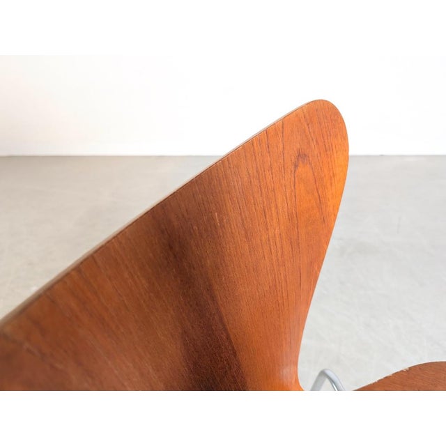Mid-Century Model 3107 Chairs in Teak by Arne Jacobsen for Fritz Hansen, Set of 4 For Sale - Image 10 of 15