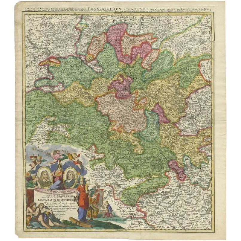 Antique Map of the Circle of Franconia by Homann, 1703 | Chairish